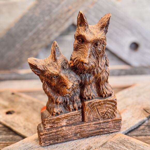 1950’s Vintage Ornawood Scottie Dogs BookEnd, Retro Decor, Mid-Century - 6.25"H - Picture 9 of 10